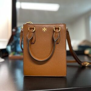 Tory Burch Brown Leather Mini Tote Bag
